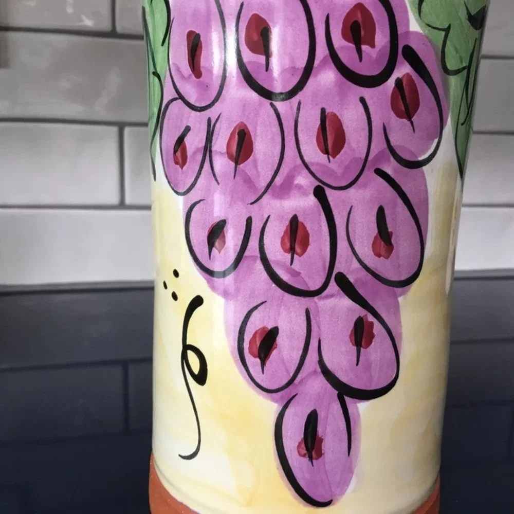 PRICE IS FIRM!  Artisan Hand Painted Holder/Organizer/Wine Cooler